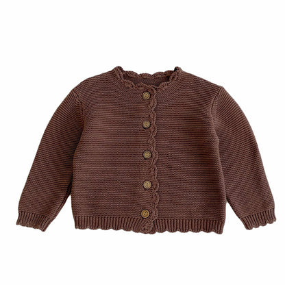 Baby Unisex Solid Color Crochet Cardigan Wholesale 221202634