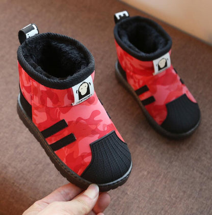 Kids Shoes Winter Boys Brand Snow Boots Children Fashion Plush Warm Ankle Martin Boots Baby Girls Black Red Sport Shoes