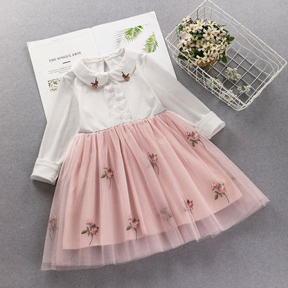 Elegant Girls clothing set new spring autumn Kids princess coat+dress 2Pcs suit for girl party children clothes