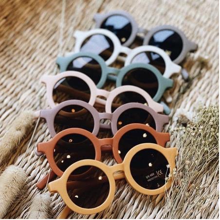 New Children's Sunglasses Infant's Retro Solid Color Ultraviolet-proof Round Convenience Glasses Eyeglass For Kids