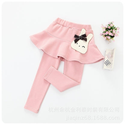 Cotton Baby Girls Leggings Lace Princess Skirt-pants Spring Autumn Children Slim Skirt Trousers for 2-7 Years Kids Clothes