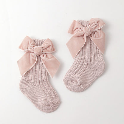 Baby thick needle socks, autumn and winter socks, boys and girls medium length short socks, princess plush socks