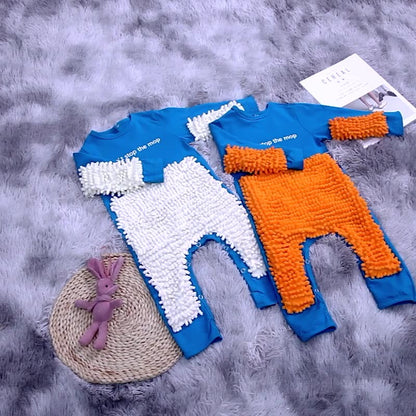 New Baby Crawling Clothes Baby Mopping Crawling Clothes English Long Sleeve One-Piece Clothes