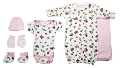 Newborn Baby Girls 6 Pc Layette Baby Shower Gift