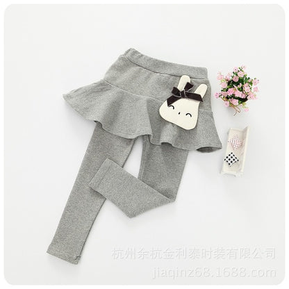 Cotton Baby Girls Leggings Lace Princess Skirt-pants Spring Autumn Children Slim Skirt Trousers for 2-7 Years Kids Clothes