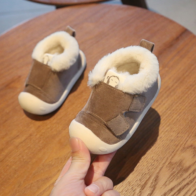 Infant Toddler Boots Winter Warm Plush Baby Girls Boys Snow Boots Outdoor Comfortable Soft Bottom Non-Slip Child Kids Shoes