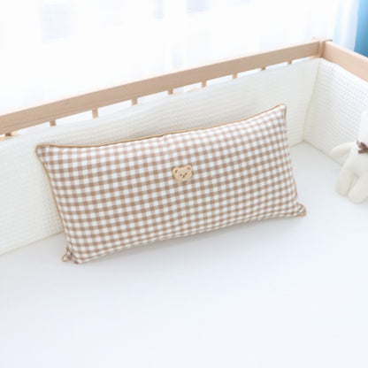 ins pure cotton embroidered bear bedside pillow baby comfort pillow removable and washable core