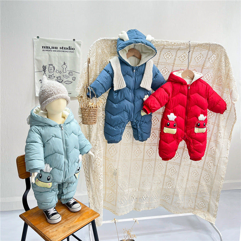 Newborn Baby Clothes Winter Climbing Clothes Baby Romper Boys And Girls One-Piece Suit Outer Wear