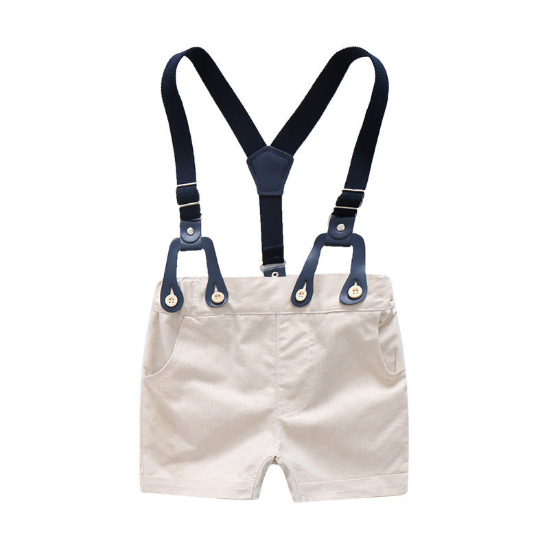 Baby Boy Baby Overalls Suit Gentleman Short Sleeve Outing Romper