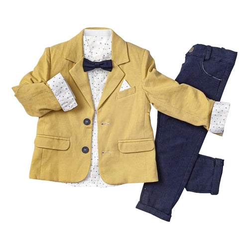 Little Boy's Colorful Suit Jacket, Pants and Button-Up Shirt 3-Piece