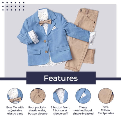 Little Boy's Colorful Suit Jacket, Pants and Button-Up Shirt 3-Piece