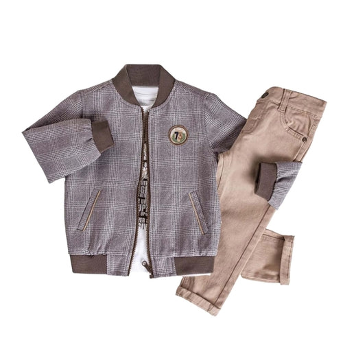 Little Boys' Jacket, T-Shirt and Jeans 3-Piece Set in Comfortable