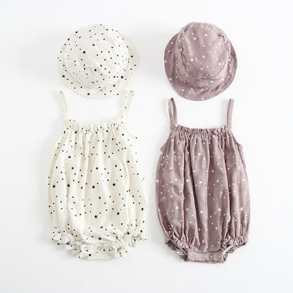 Infant Cotton Kids Clothes Girls For Newborn Baby Summer Baby Outfit With Matched Cap Set