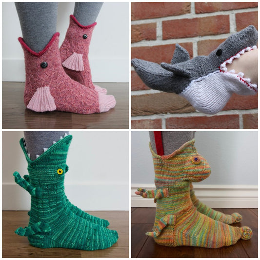 Christmas Knitted Crocodile Socks Creative Socks