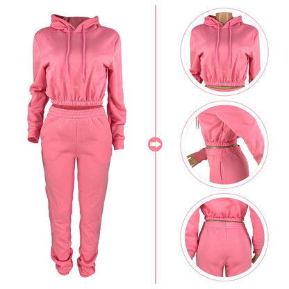 Women's Spring And Winter Plush Sports Casual Suit