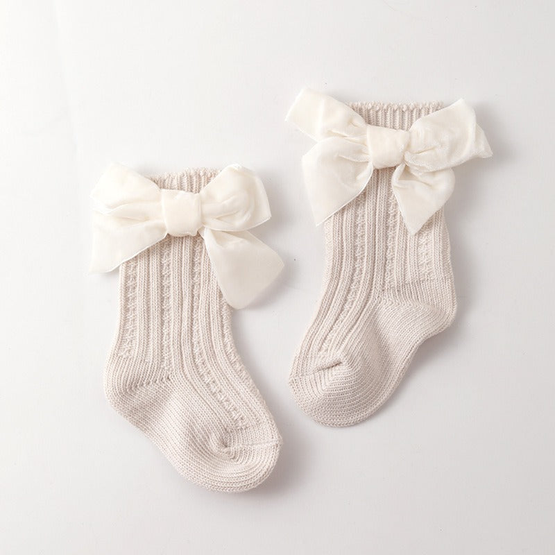 Baby thick needle socks, autumn and winter socks, boys and girls medium length short socks, princess plush socks