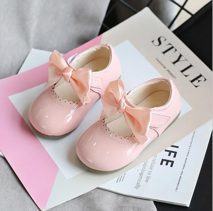 Newest Summer Kids Shoes Fashion Leathers Sweet Children Sandals For Girls Toddler Baby Breathable PU Out Bow Shoes