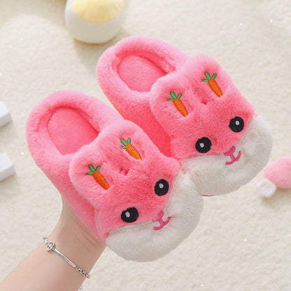 Kids Cotton Slides Autumn Winter Indoor Non-slip Cute Rabbit Non-slip Kids Shoes Home Slippers Fashion Baby Boys Girls Slippers