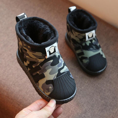 Kids Shoes Winter Boys Brand Snow Boots Children Fashion Plush Warm Ankle Martin Boots Baby Girls Black Red Sport Shoes