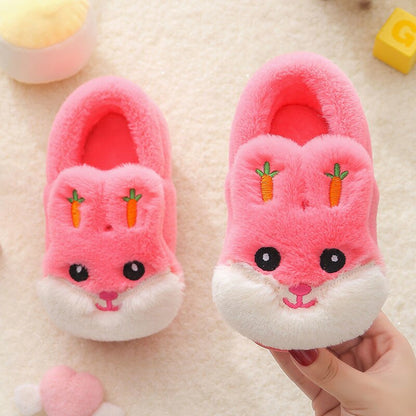 Kids Cotton Slides Autumn Winter Indoor Non-slip Cute Rabbit Non-slip Kids Shoes Home Slippers Fashion Baby Boys Girls Slippers