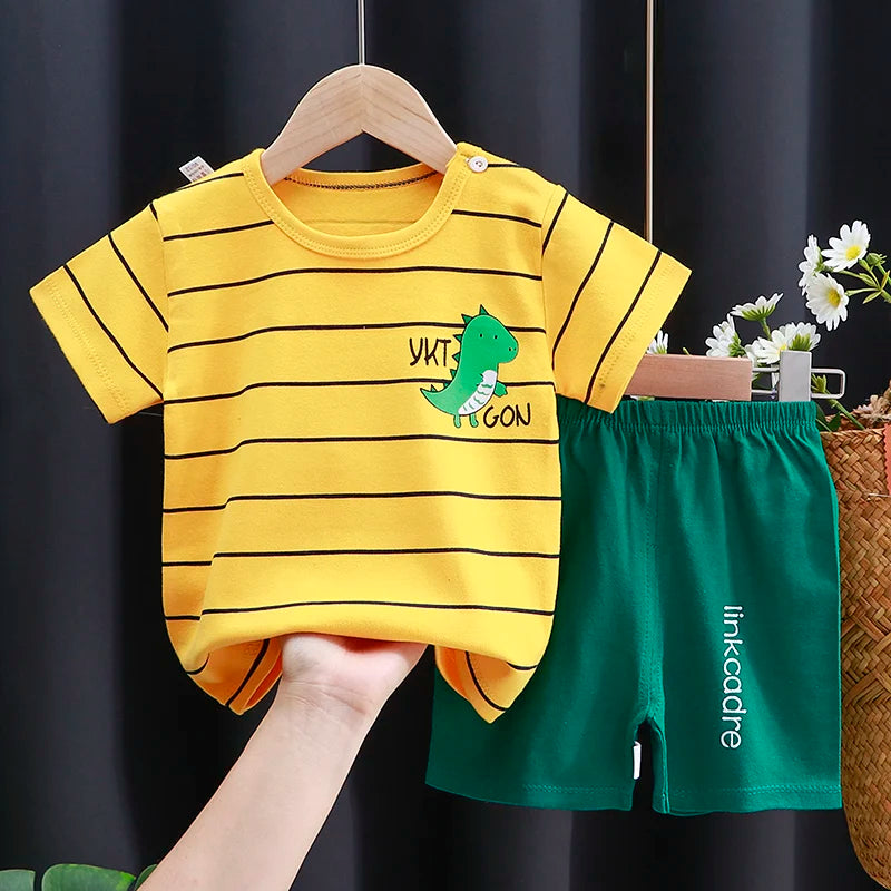 Kids Clothes Set Baby Boy/Girl T-Shirt + Shorts Summer Clothing Cotton