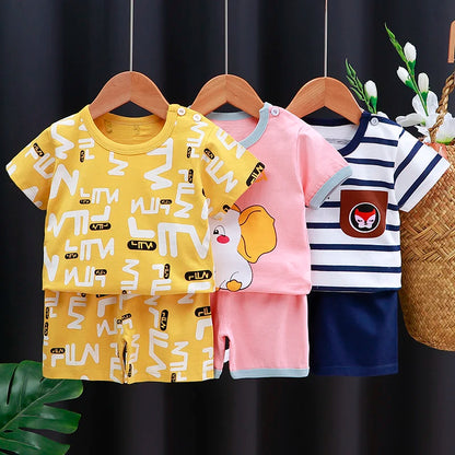 Kids Clothes Set Baby Boy/Girl T-Shirt + Shorts Summer Clothing Cotton