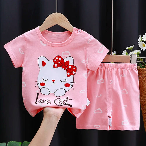 Kids Clothes Set Baby Boy/Girl T-Shirt + Shorts Summer Clothing Cotton