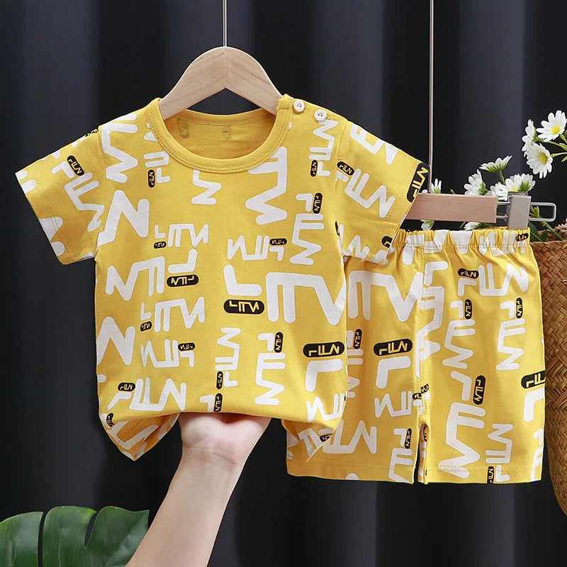 Kids Clothes Set Baby Boy/Girl T-Shirt + Shorts Summer Clothing Cotton