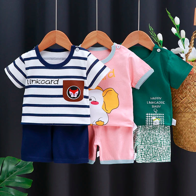 Kids Clothes Set Baby Boy/Girl T-Shirt + Shorts Summer Clothing Cotton