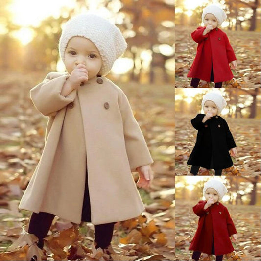 Baby Girl Boys Spring Winter Wool Blends Jacket Coat Clothes Infant Toddler Christmas New Years Costume Blend Clothing Outerwear