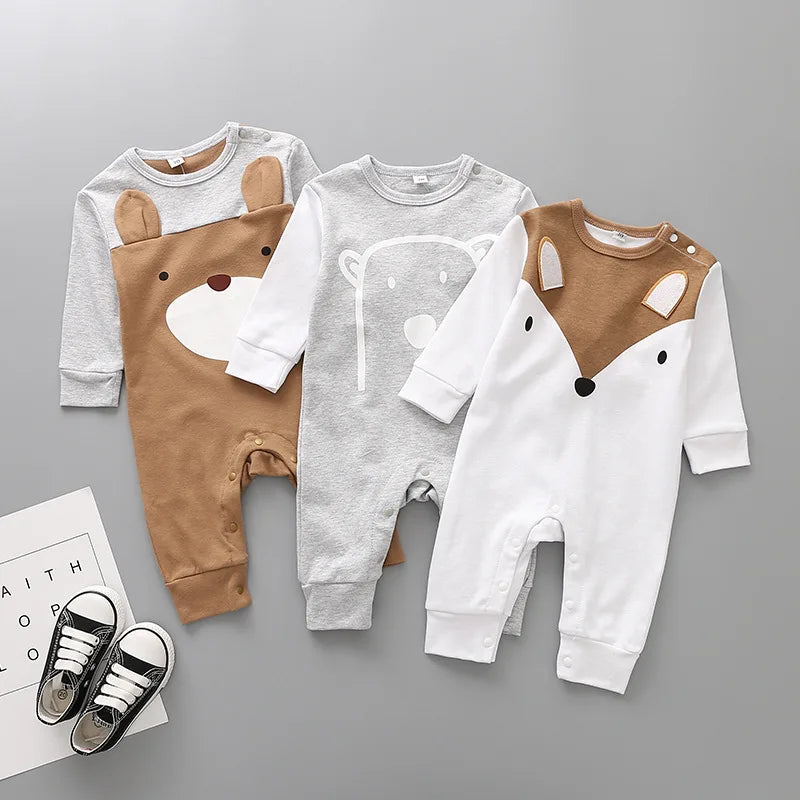 Cute animals Spring Baby romper newborn baby clothes Kids long sleeve underwear cotton boys Clothes Baby girls romper