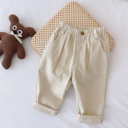 MILANCEL Solid Kids Pants for Boys and Girls  Four Seasons Elastic