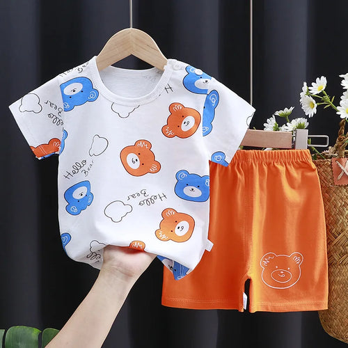 Kids Clothes Set Baby Boy/Girl T-Shirt + Shorts Summer Clothing Cotton