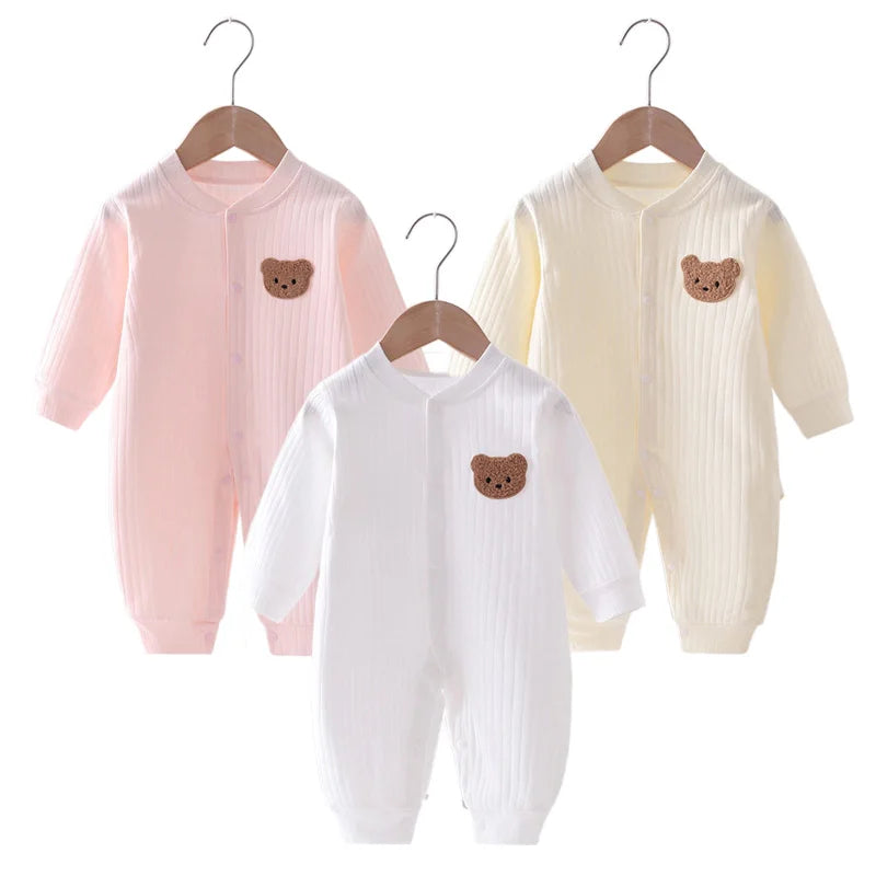 Bear Newborn Jumpsuit Cotton Autumn Spring Baby Romper Toddler Girls