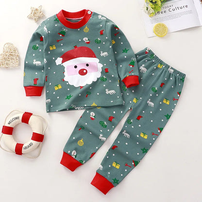 Cotton Boys Girls Sleepwear Suits Autumn Spring Newborn Underclothes