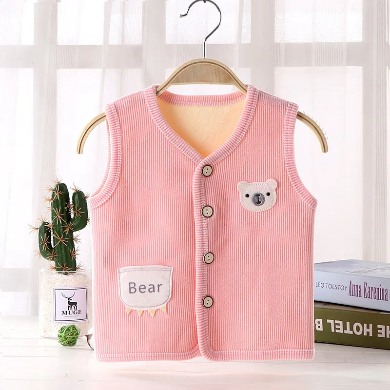 Kids Clothes Waistcoat Children's Vest  Boy Girl Thicken Velvet lining