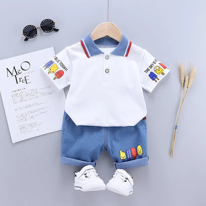 Baby Boy Clothes Set T-shirt+Shorts Kids Boy Summer Clothing Set Cute