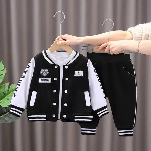 New Spring Autumn Baby Boys Clothing Set Cartoon Tiger Baseball Jacket