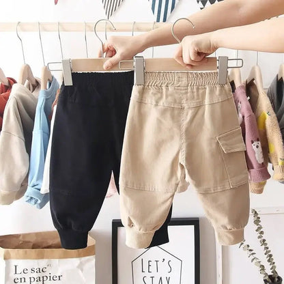 New Cotton Cargo Pants for 2-6 Years Old Solid Boys Casual Sport Pants