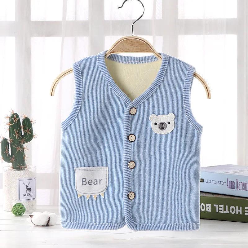 Kids Clothes Waistcoat Children's Vest  Boy Girl Thicken Velvet lining