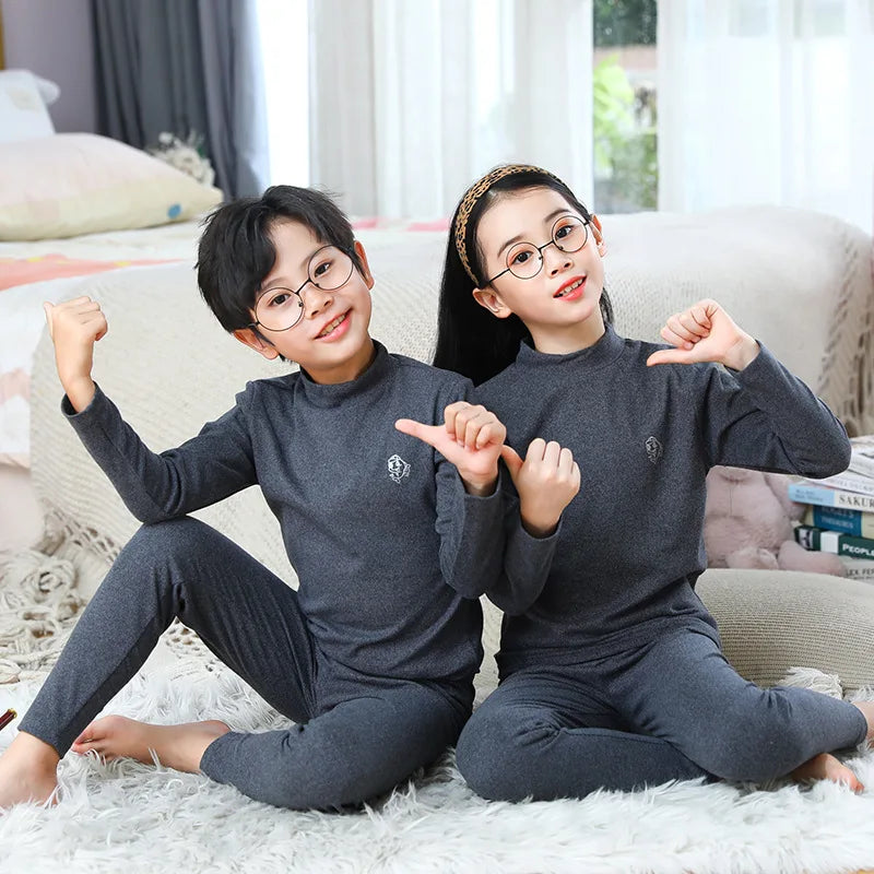 Autumn Winter Thermal Underwear Suit Girls Clothing Sets Boys Pajama