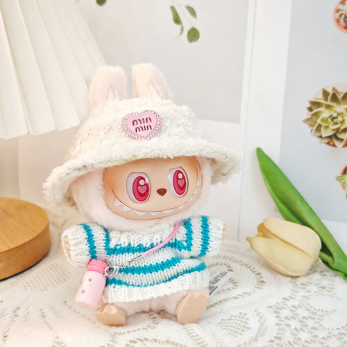 17cm labubu clothes outfit Plush doll clothes sweet tube big mouth