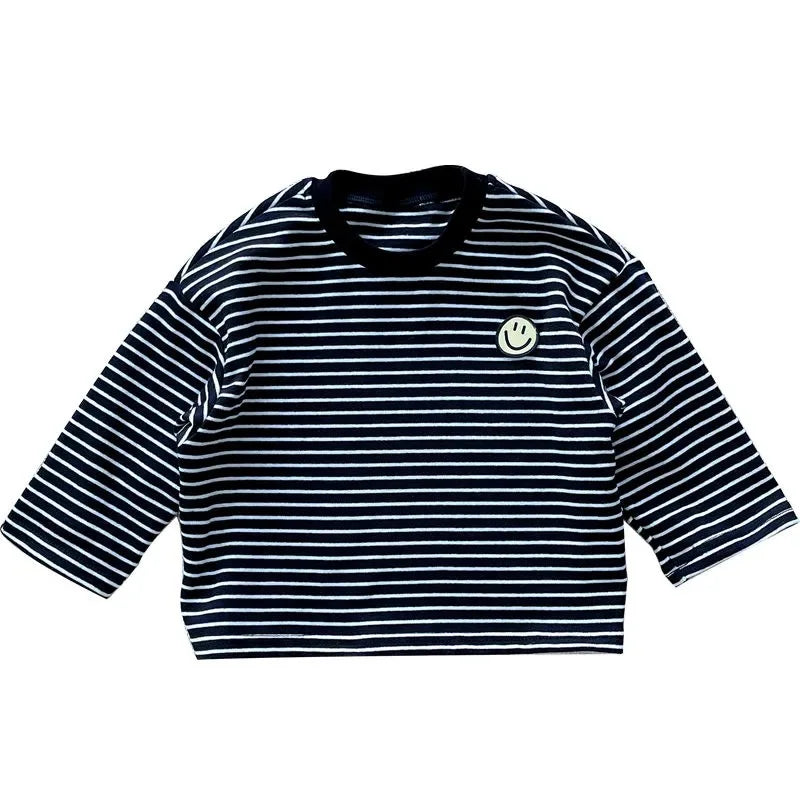 Striped Cute Baby Long Sleeved T-shirt Children Clothes Tops Boy's