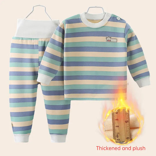 Thicken Warm Plush Children Sets Kids Clothes Boy Girl Underwear Suits