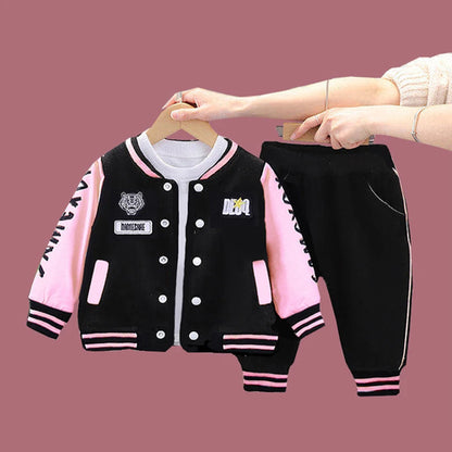 New Spring Autumn Baby Boys Clothing Set Cartoon Tiger Baseball Jacket