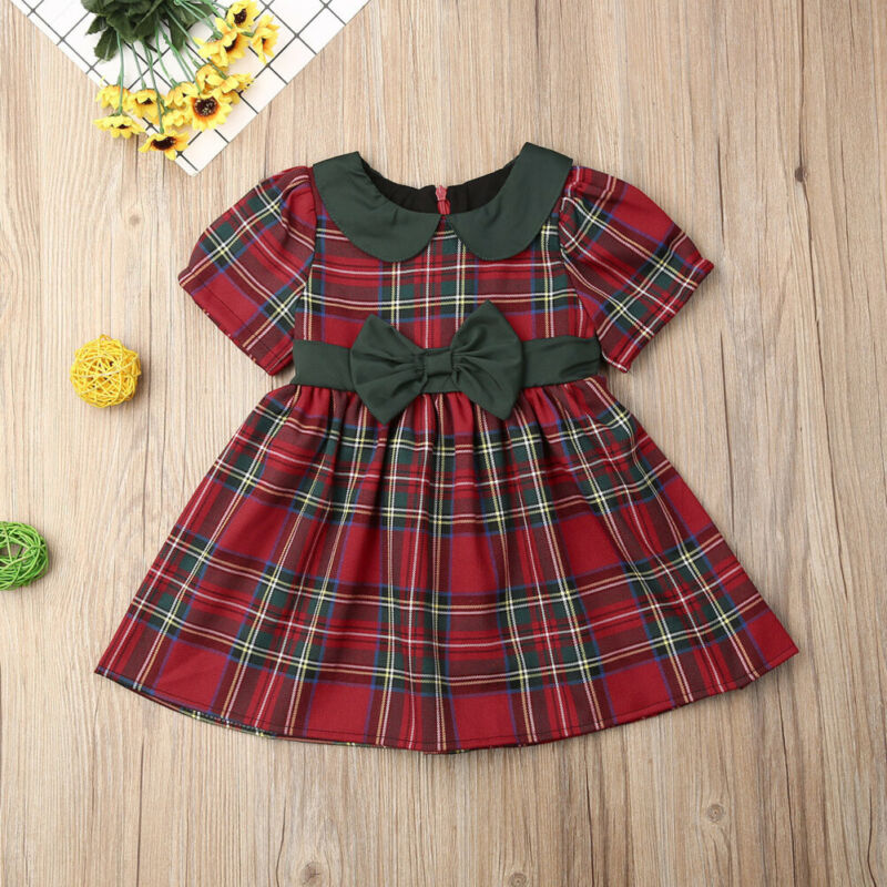 Xmas Toddler Kids Baby Girl Dress Clothes Short