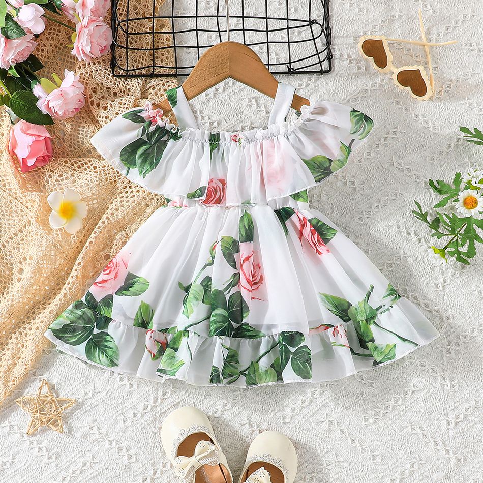 Girl's Floral Printed Frock Dress for Girls Short Dresses 1-2-YEARS