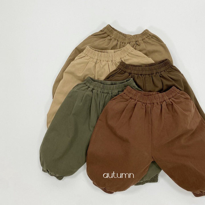 Baby Solid Color Basic Style Loose Comfy And Unisex Pants