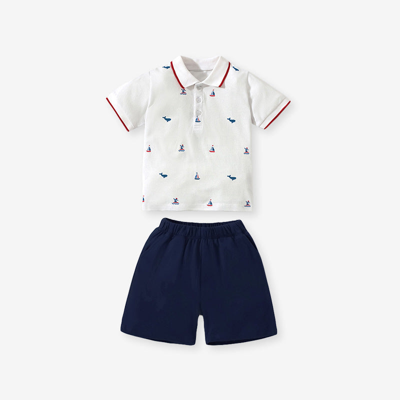 Baby And Kids Boys Polo Top And Shorts Casual Clothing Set