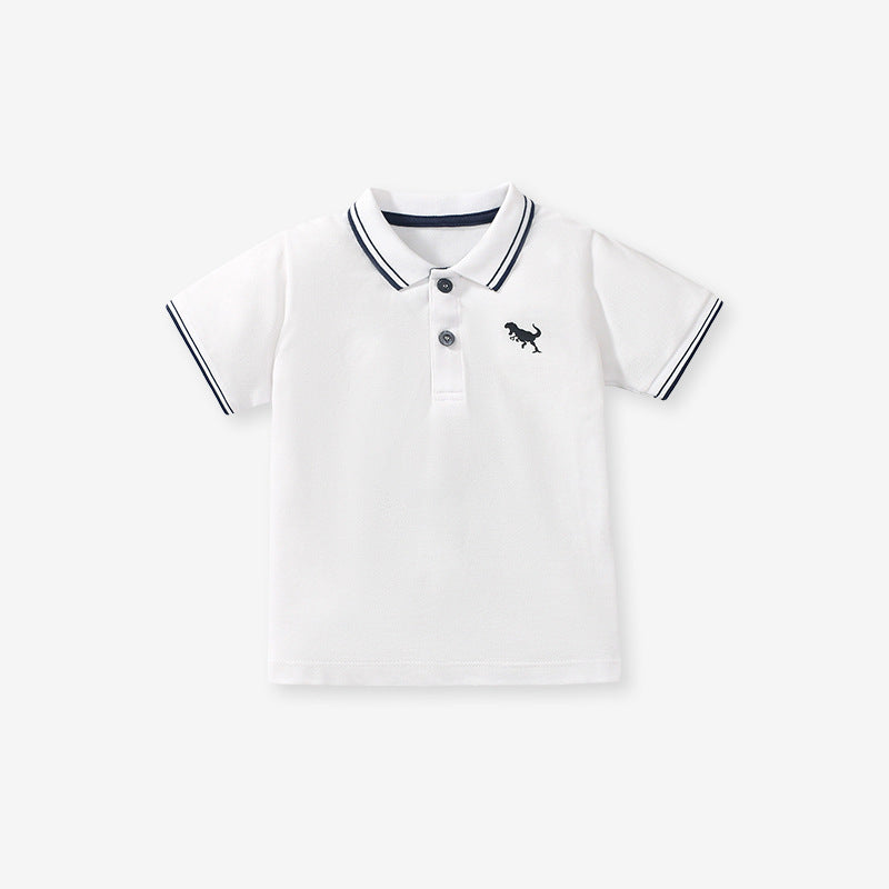 New Arrival Kids Boys Dinosaur Logo Short Sleeves Polo Shirt